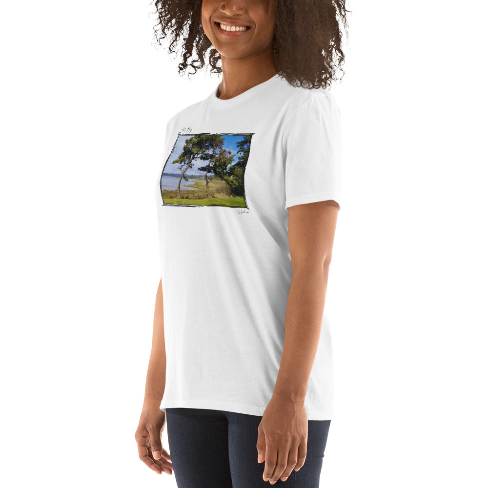 Siletz Bay at Salishan, Oregon Coast Short Sleeve Crew (White and Gray)