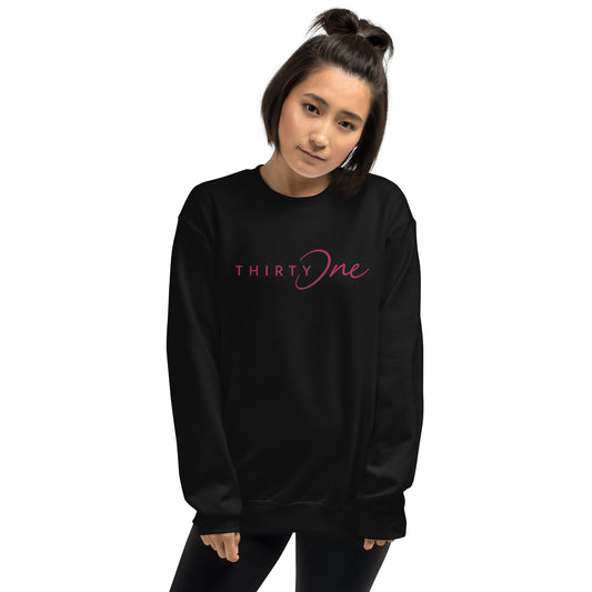 Hot Pink Embroidered Logo on crew Sweatshirt