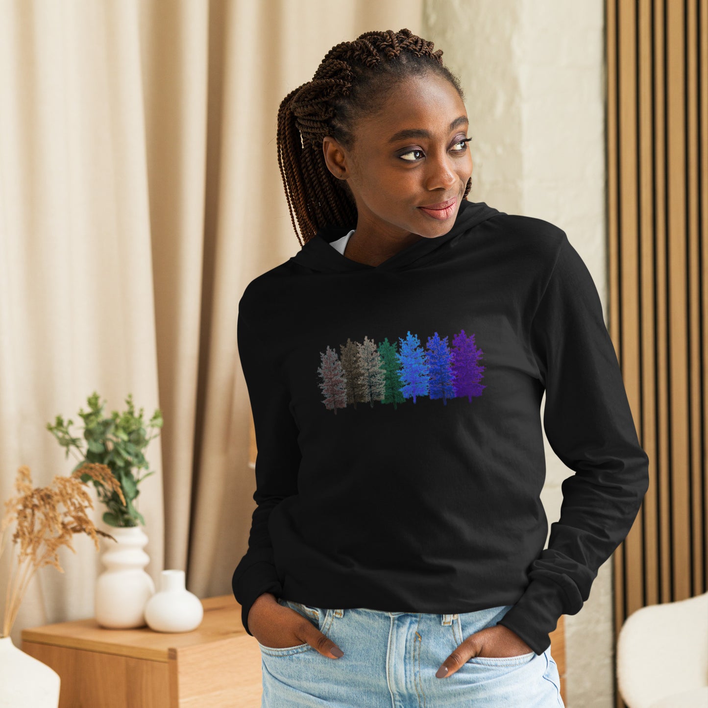 Vibrant Pines Hooded Long-Sleeve tee (3 Colors)