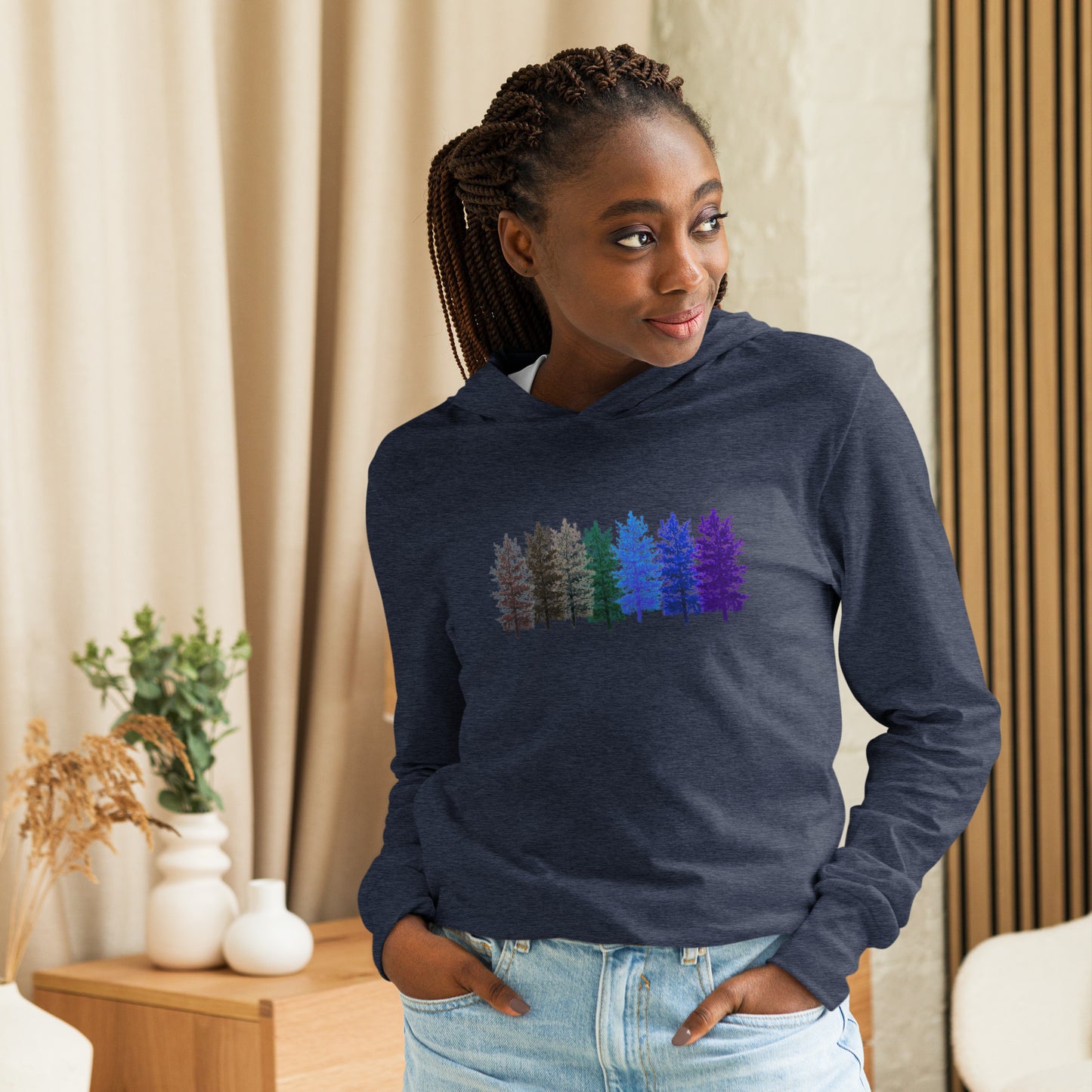 Vibrant Pines Hooded Long-Sleeve tee (3 Colors)