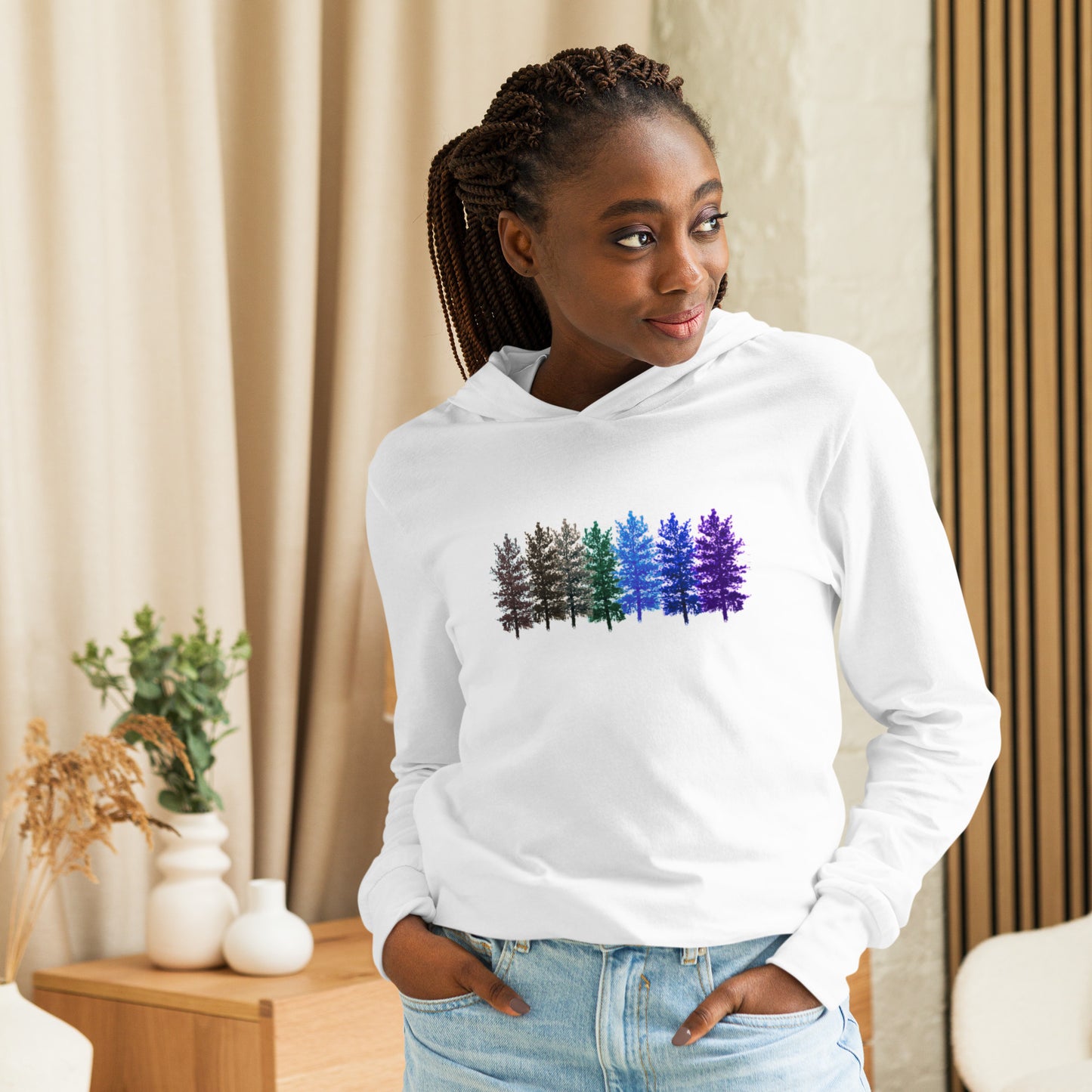 Vibrant Pines Hooded Long-Sleeve tee (3 Colors)