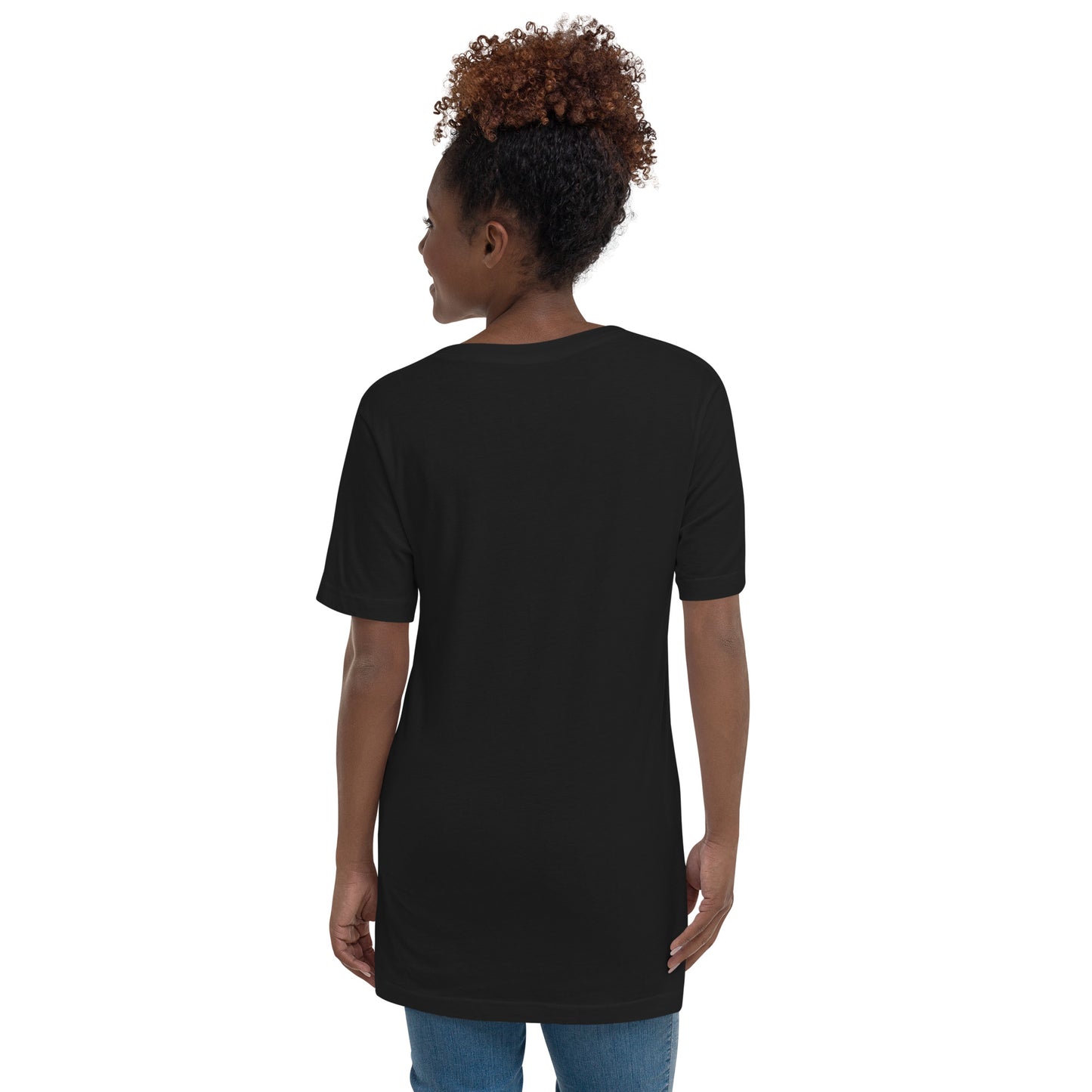 Dahlia Short Sleeve V-Neck T-Shirt (Black and White)